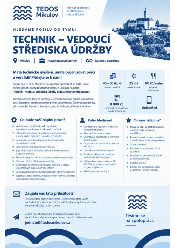 inzerat TEDOS Mikulov 10 2026 1